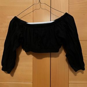 Truly Madly Deeply - Black off shoulder crop top